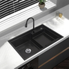 Topmount Gunmetal Black Single Bowl Rectangular Handmade Kitchen Sink Stainless Steel with Workstation sink