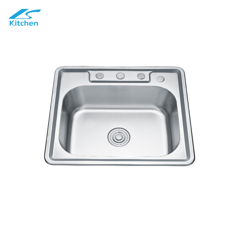 Multi-Tap Hole Modern Kitchen and Bath Washing Basin Stainless Steel Silver Sink in Workstation