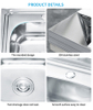 Afforable Price House Kitchen Sink 0.7mm Kitchen Sinks Single Types of Kitchen Sink Sink Cabinet Kitchen