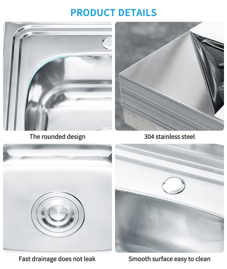 Afforable Price House Kitchen Sink 0.7mm Kitchen Sinks Single Types of Kitchen Sink Sink Cabinet Kitchen