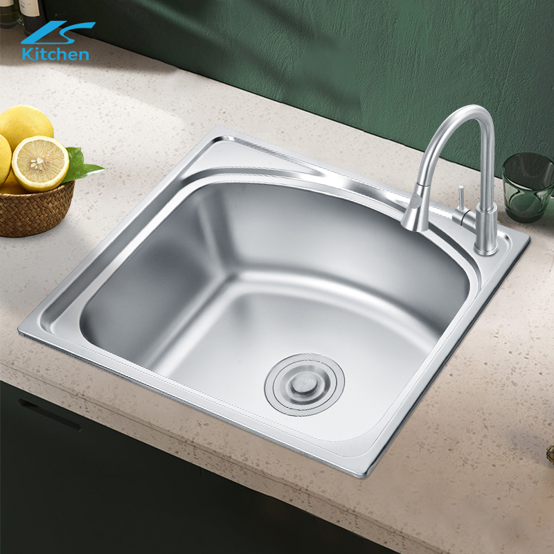 China Direct Sale Factory Silver Large Kitchen Sink Stainless Steel Single Bowl Kitchen Sink