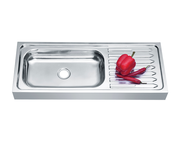 LS-7029 Factory price Stainless Steel Single Bowl Kitchen Basin With Plate Kitchen Sink evier de cuisine