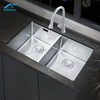 LS-7240HA Cheap Factory Supply OEM ODM double Bowl 201 304 Stainless Steel Kitchen Sink