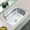 Single basin above counter stainless steel kitchen sink with nice material