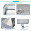 Corner Sink Silver 304 Stainless Steel Small Round Single Bowl Undermount Kitchen Sink - Best Farmhouse Sink